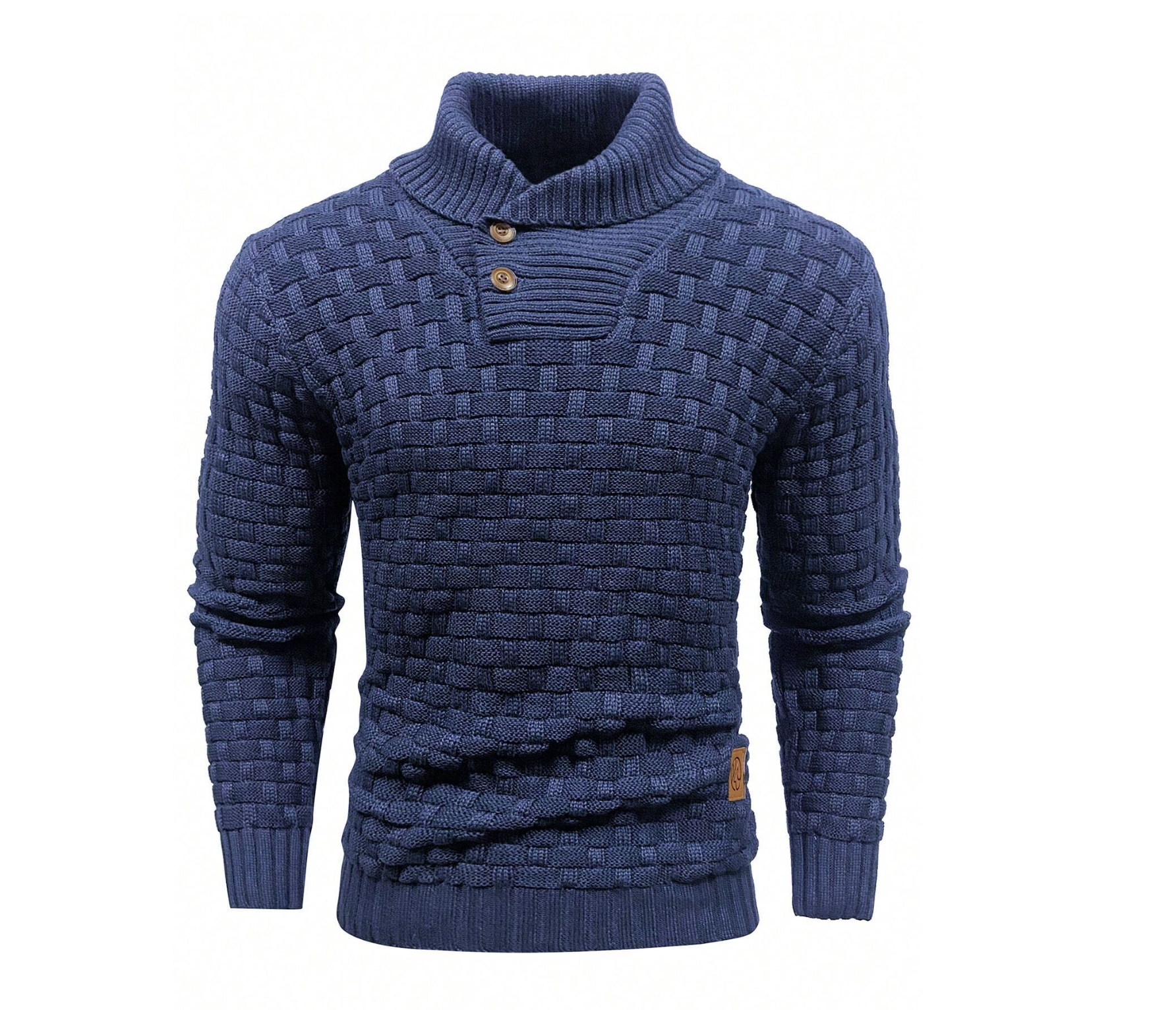 MAGLIONE COLLO ALTO E BOTTONI 100% LANA